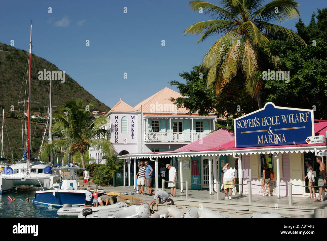 Tortola,British Virgin Islands,BVI,B.V.I.,West Indies,Caribbean Sea,water,Atlantic Ocean,water,UK territory,Leeward Islands,Lesser Antilles,Frenchman' Stock Photo