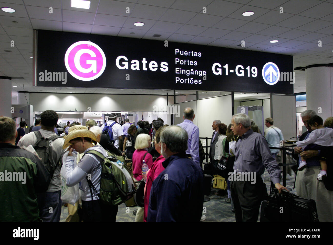 Miami Florida,Miami Airport,security,screening,lines,luggage,suitcase