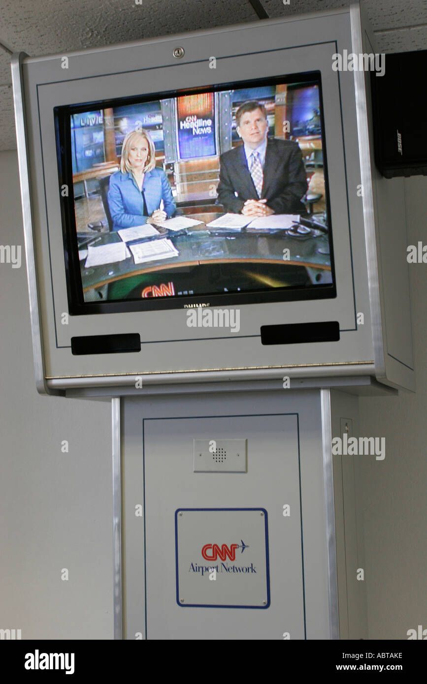 Miami Florida,Miami Airport,TV monitor,screen,television,set,TV,CNN