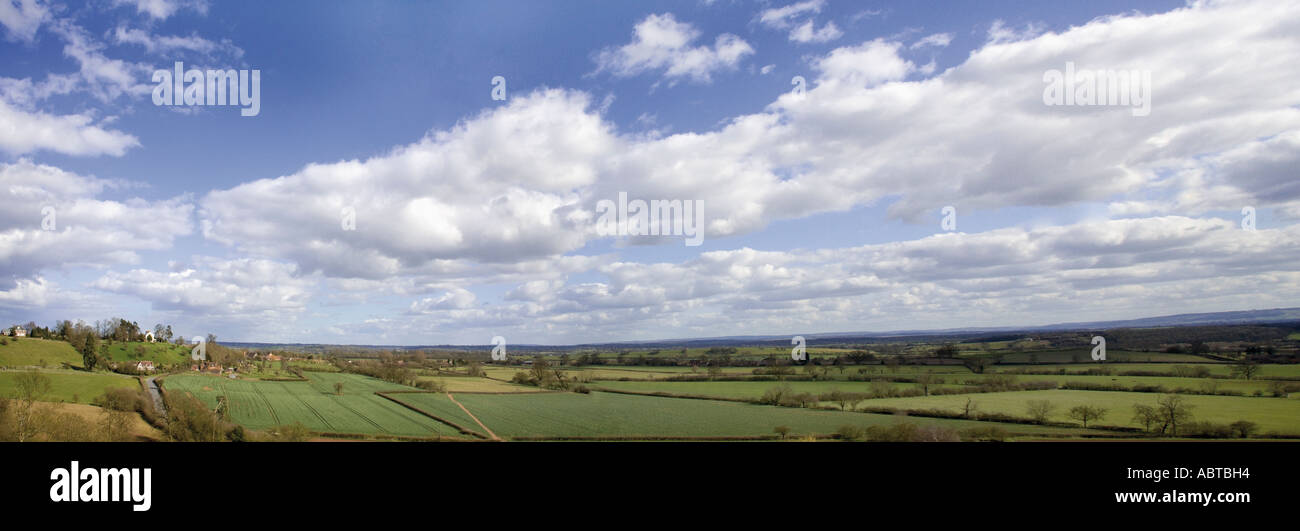 the view from hanbury church the countryside is the real life setting for the fictional area around ambridge Stock Photo