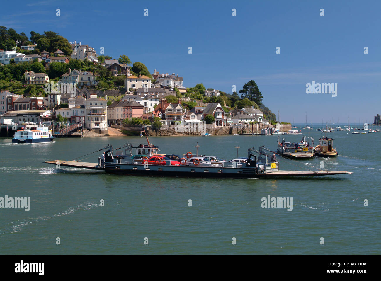 Lower Ferries and Kingswear Ferry on River Dart from Dartmouth devon England United Kingdom UK Stock Photo