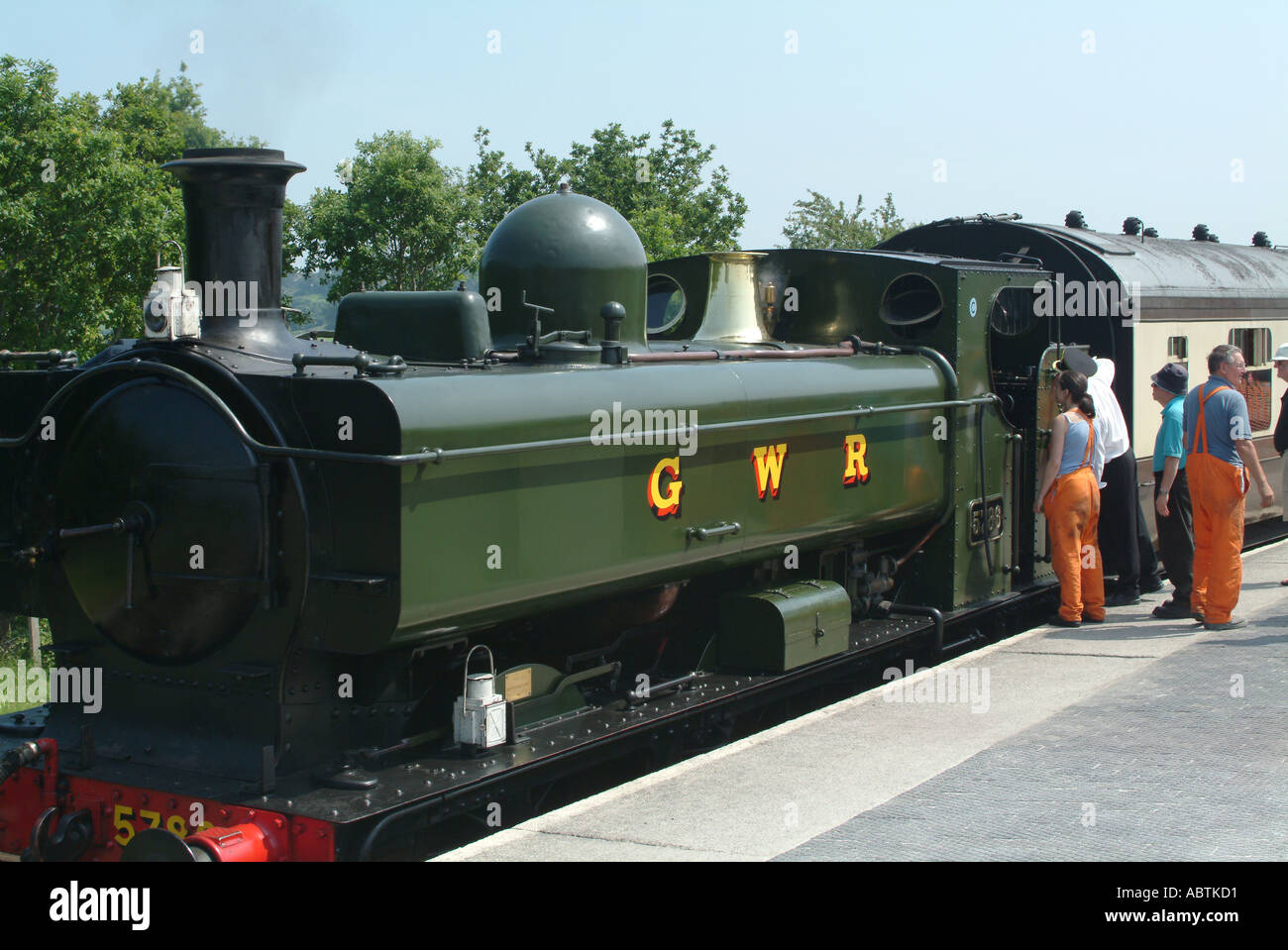 Tank Engine 5786 Preparing to leave Totnes with Passenger Train on South Devon Railway England United Kingdom UK Stock Photo