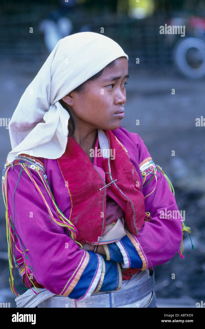 Myanmar Shan state Palaung tribeswoman Stock Photo