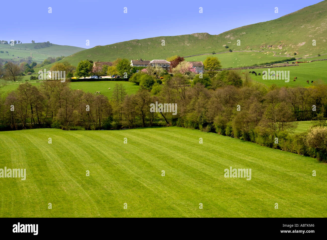 england derbyshire peak district national park thorpe village dovedale Stock Photo Alamy