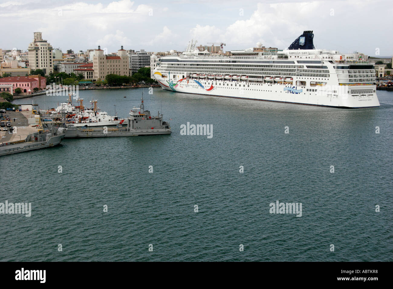 Puerto Rico Rican Caribbean Island Greater Antillessan Juan Bay San Juan Capital City Cruise Ship Port Norwegian Cruise Line Us Coast Guard Bo Stock Photo Alamy