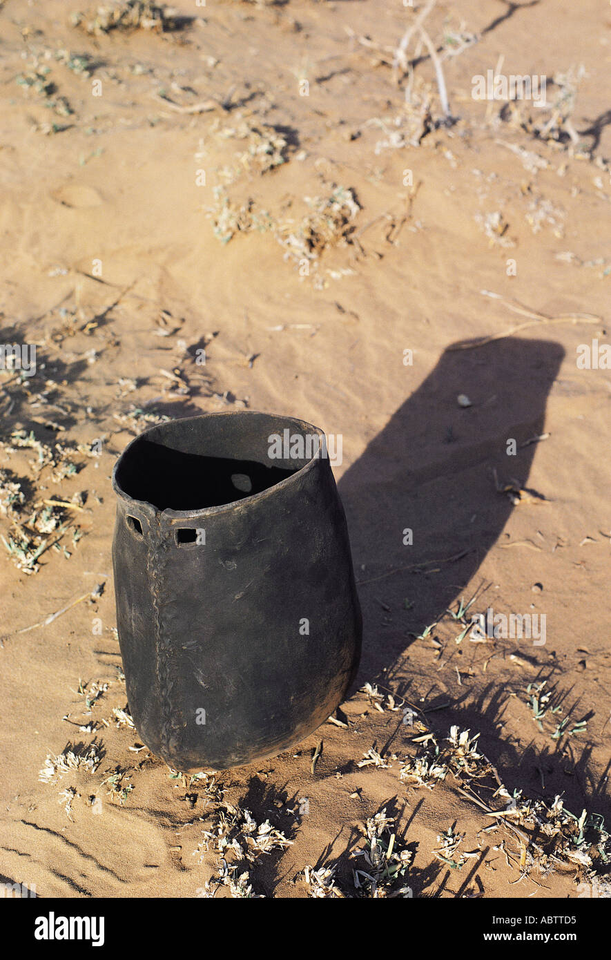 Leather water bucket made from giraffe hide Stock Photo Alamy