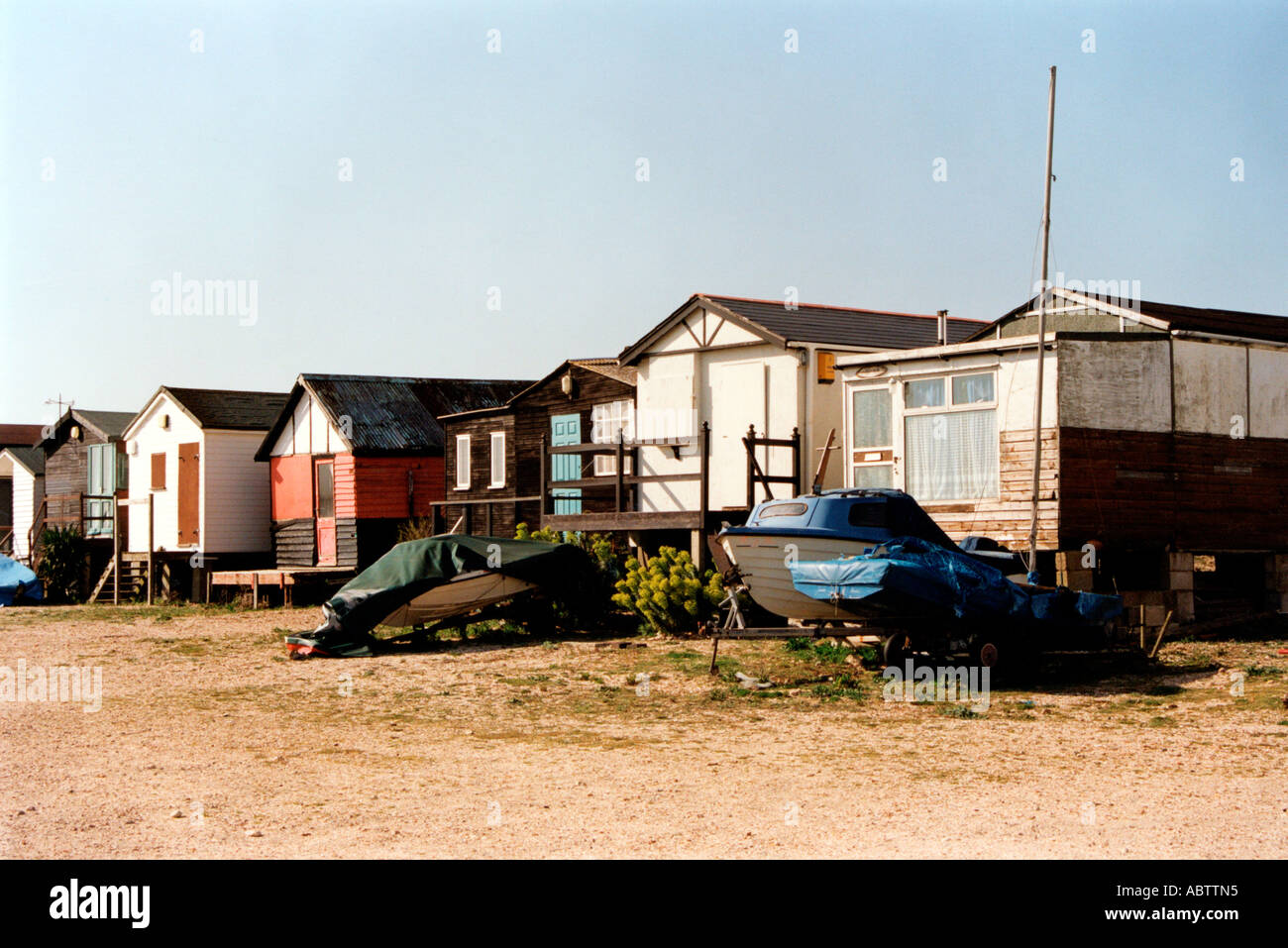 Beach houses Seasalter UK Stock Photo Alamy