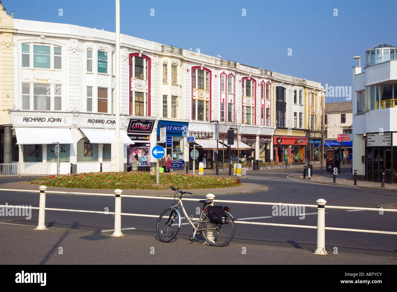 Colourful shops on Worthing sea front West Sussex UK 2007 Stock Photo