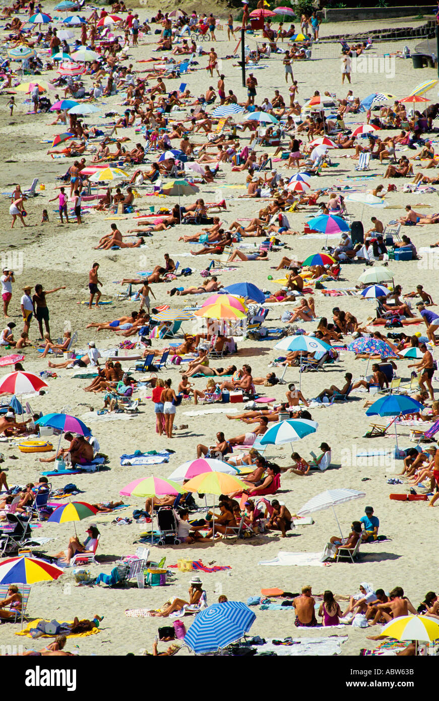 Crowded Main Beach Laguna Beach California USA Stock Photo