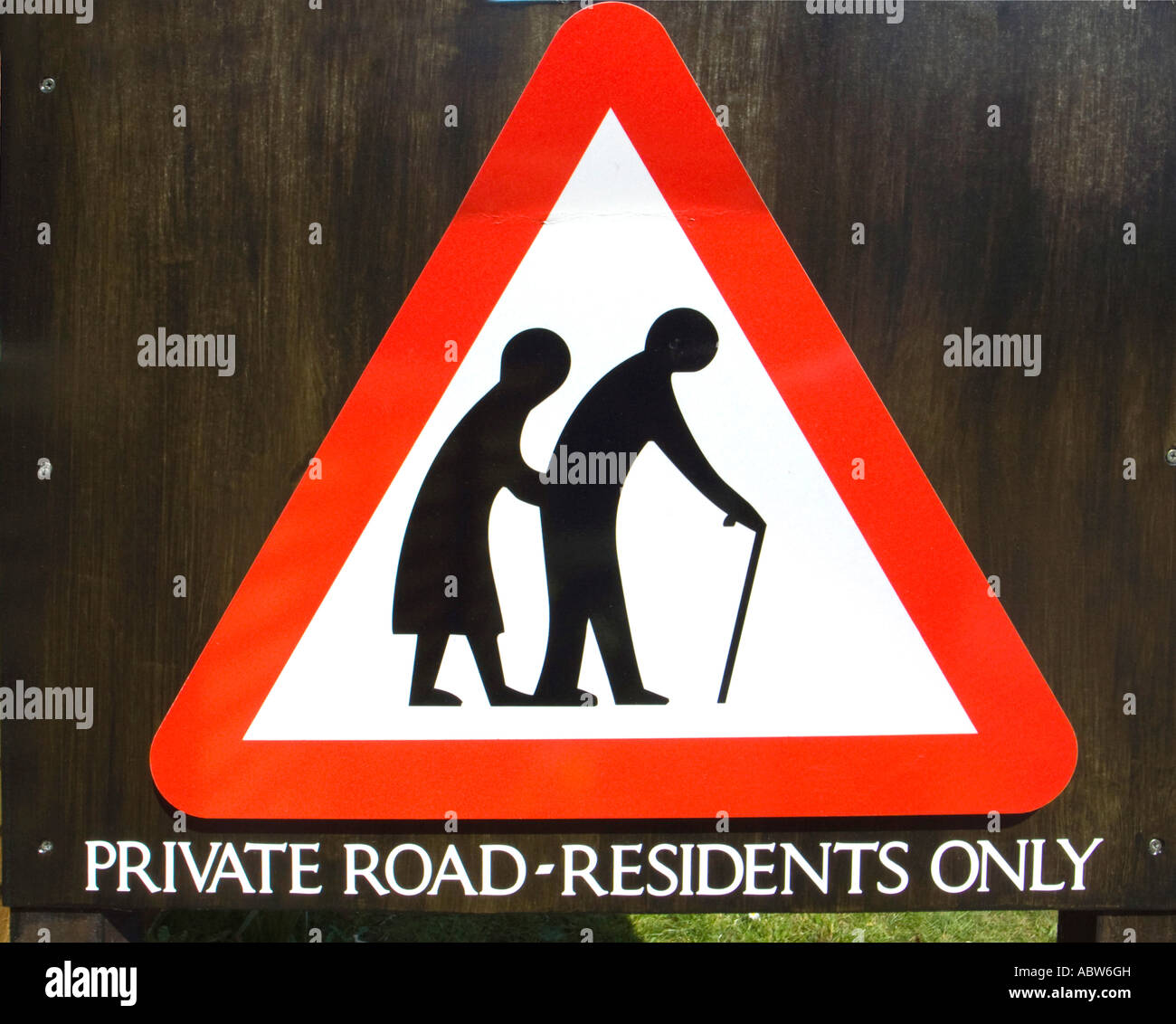 Sign warning of slow moving elderly people walking in locality in Devizes Wiltshire England UK EU alwda Stock Photo