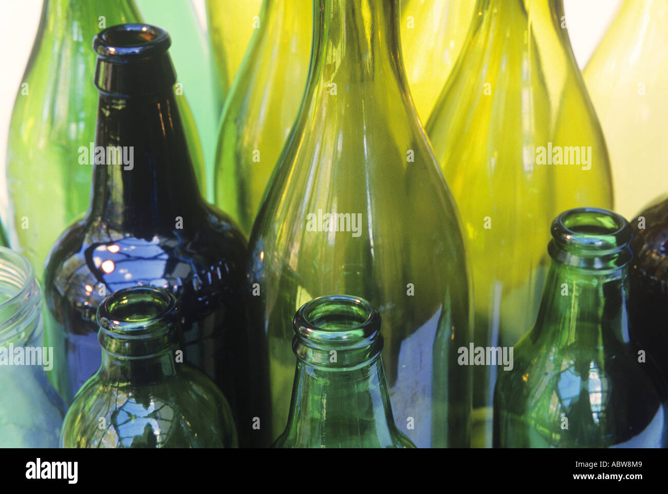 Recycled glass bottles Stock Photo Alamy