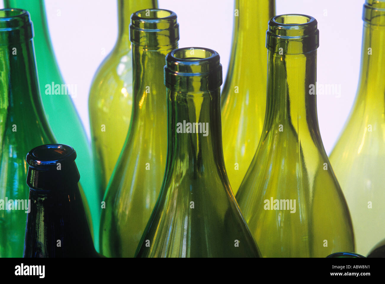 Recycled glass bottles Stock Photo Alamy