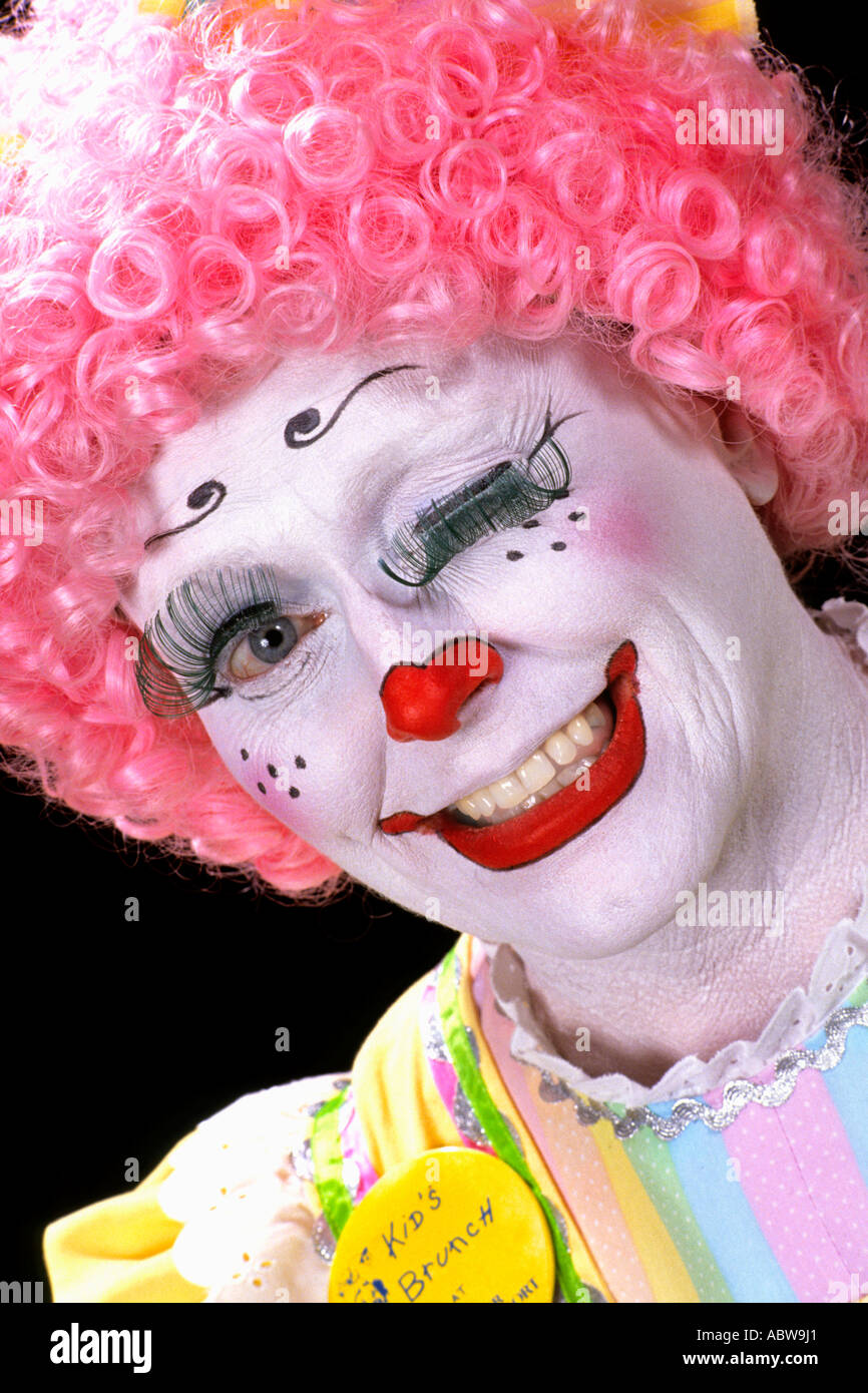 Portrait of colorful clowns in makeup for show to be funny for children  Stock Photo - Alamy