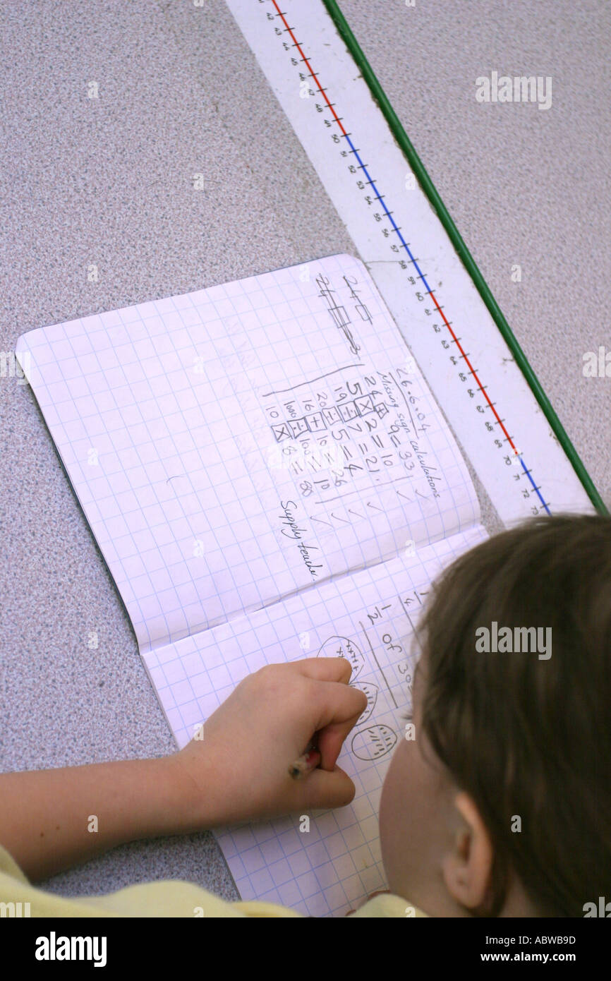 Maths lesson, Junior school, Betty Layward school, London, UK. 2004. Stock Photo
