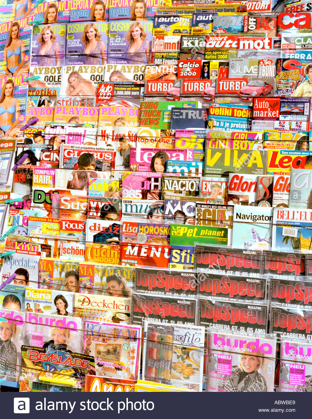 A newsstand in Belgrade Serbia. Stock Photo