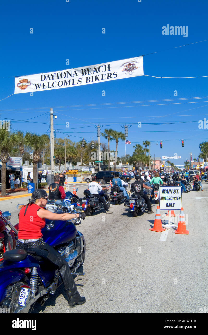 Biker Week Event at the Famous Spring Break for Bike week in Daytona Beach Florida on Main Street Stock Photo