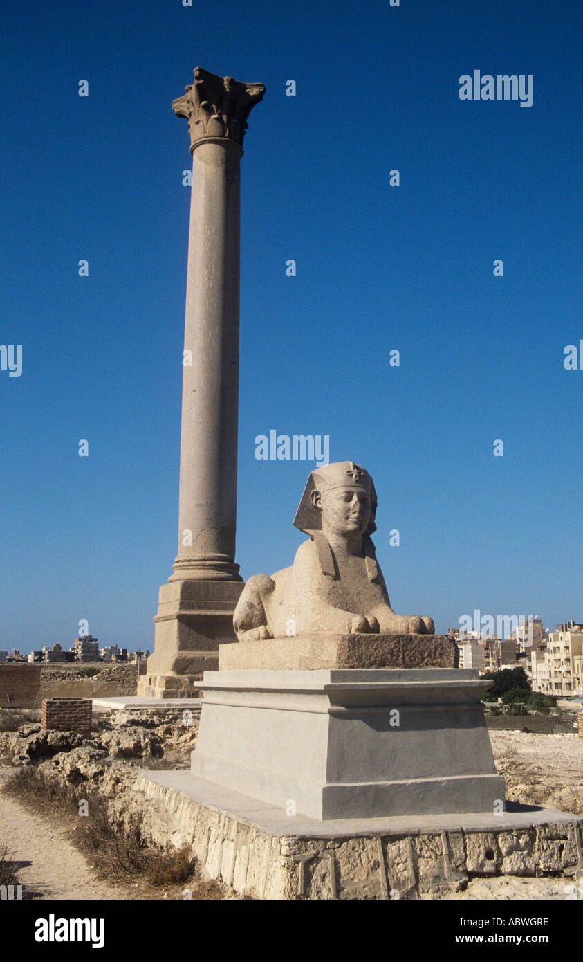 Pompey's Pillar, Alexandria, Egypt Stock Photo Alamy