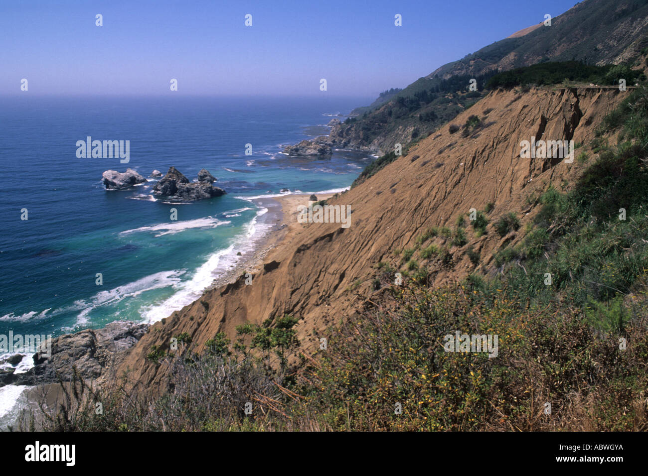 Northen California near Big Sur on Pacific Coast Highway CA 1 highway ...