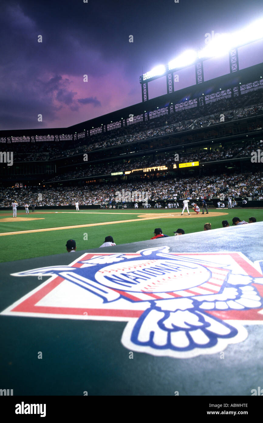 Baseball at Coors Field in Denver Colorado night game professional