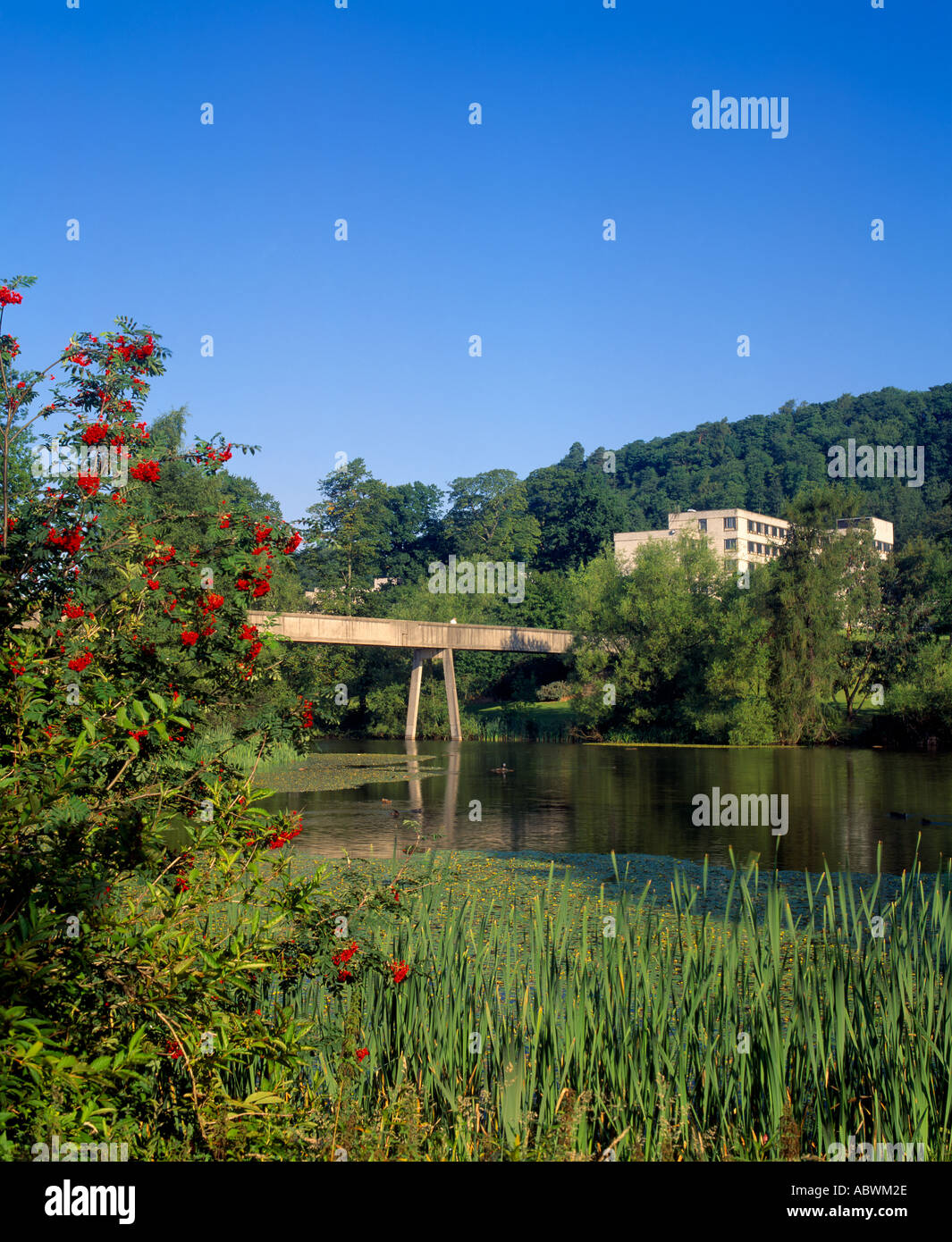 University of Stirling campus and Airthrey Loch, Stirling, Scotland, UK Stock Photo
