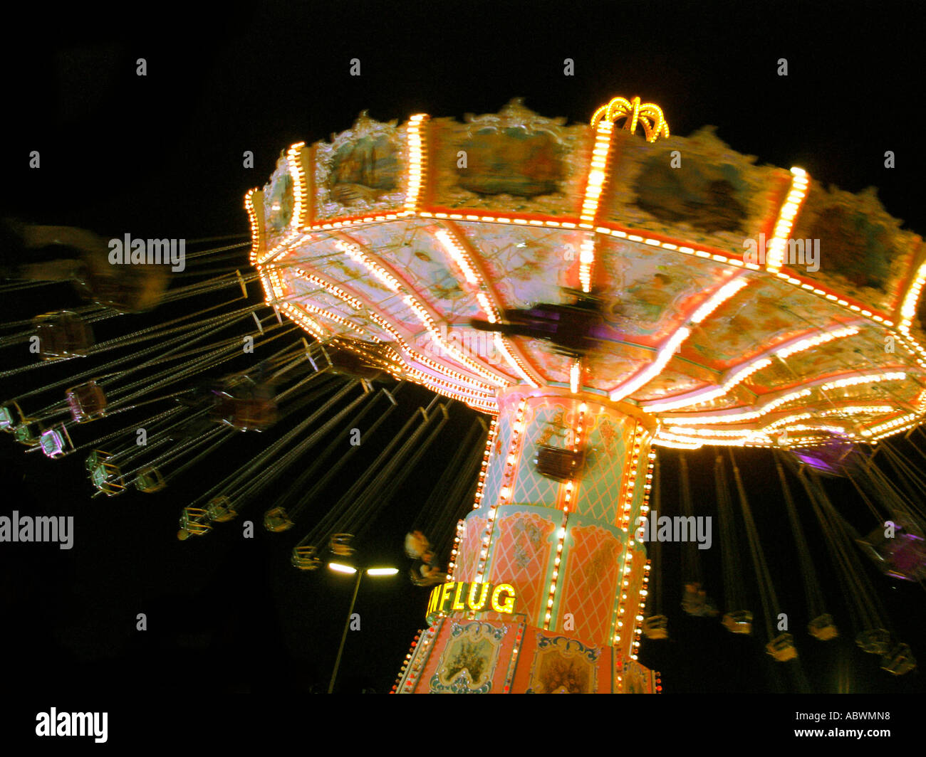 chairoplane Octoberfest munich Kettenkarussell Oktoberfest Muenchen Stock Photo