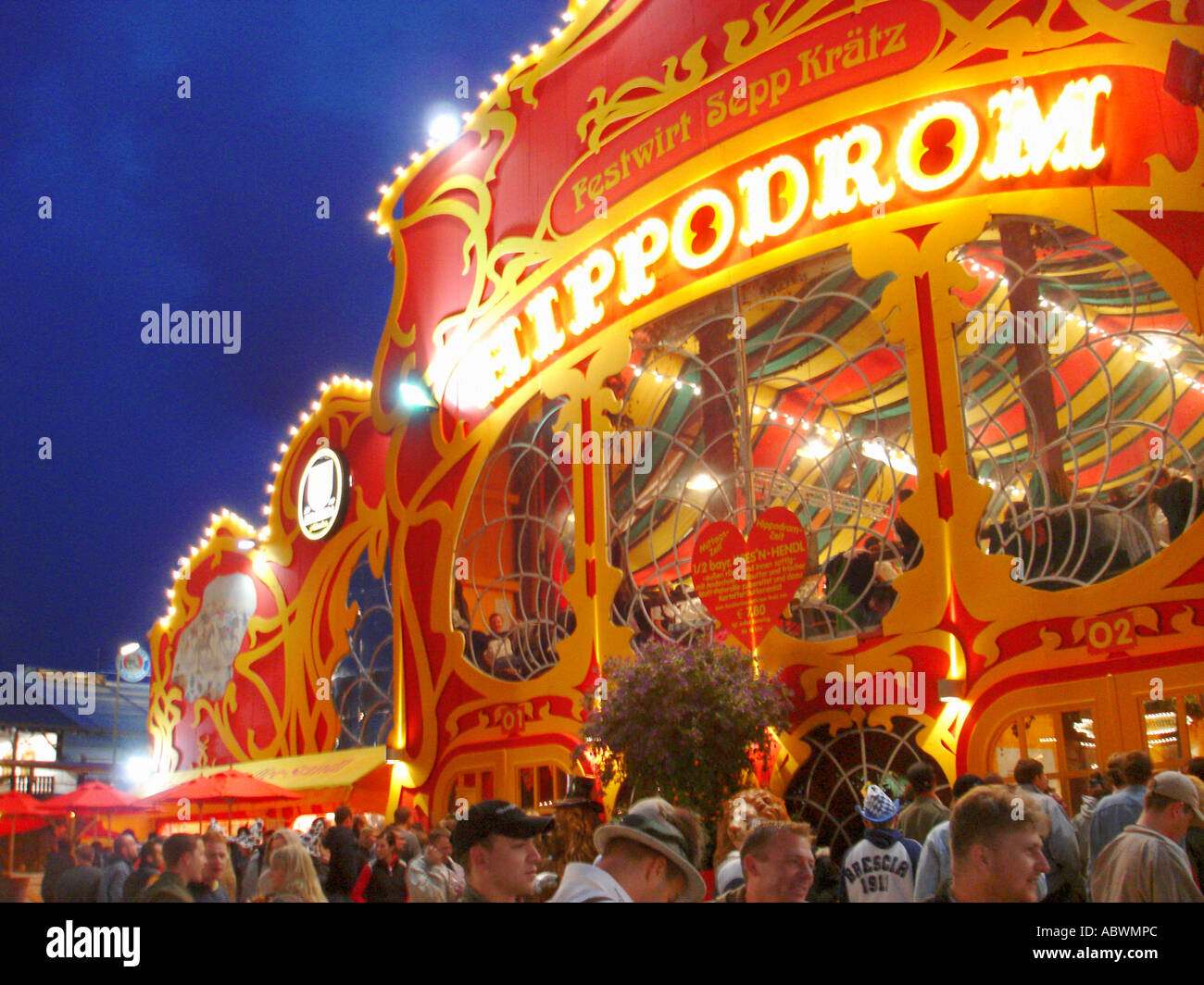 beer tent octoberfest munich germany Bierzelt Hippodrom Oktoberfest Stock Photo