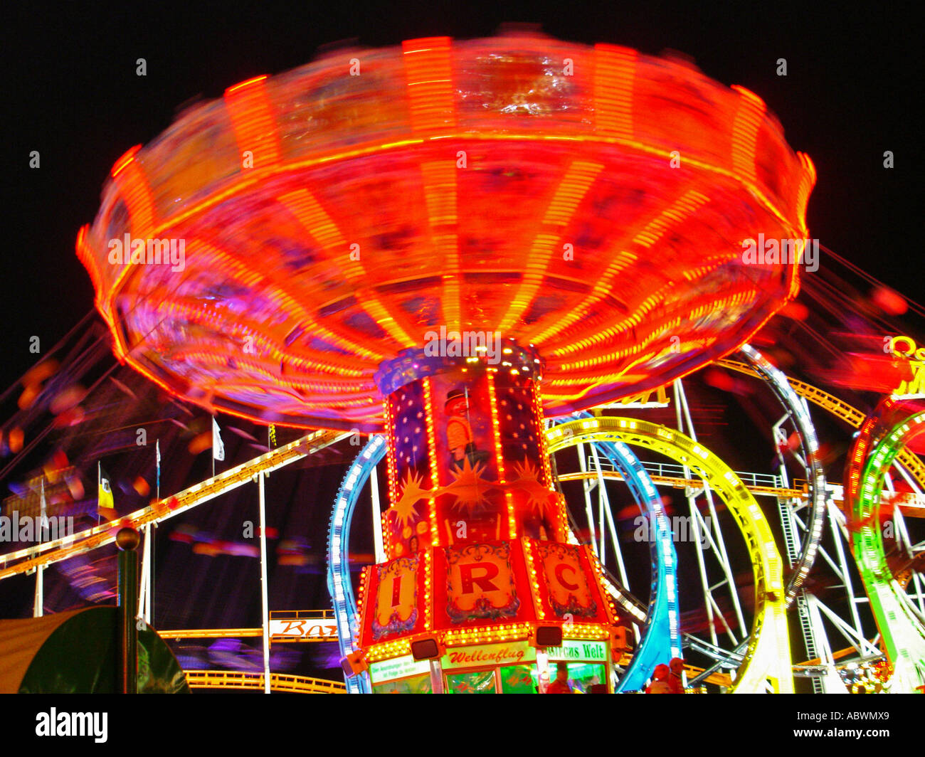 chairoplane Octoberfest munich Kettenkarussell Oktoberfest Muenchen Stock Photo