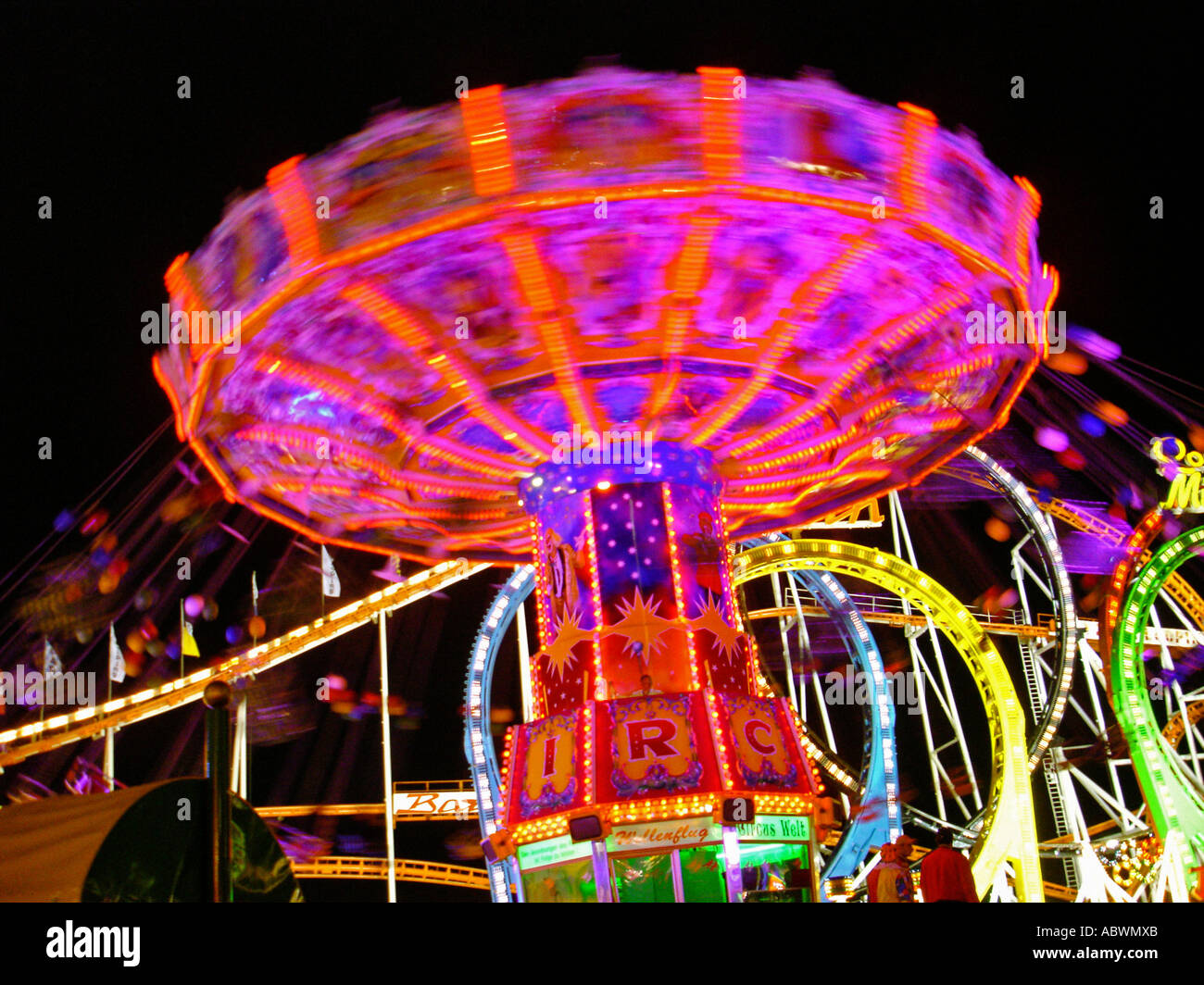 chairoplane Octoberfest munich Kettenkarussell Oktoberfest Muenchen Stock Photo