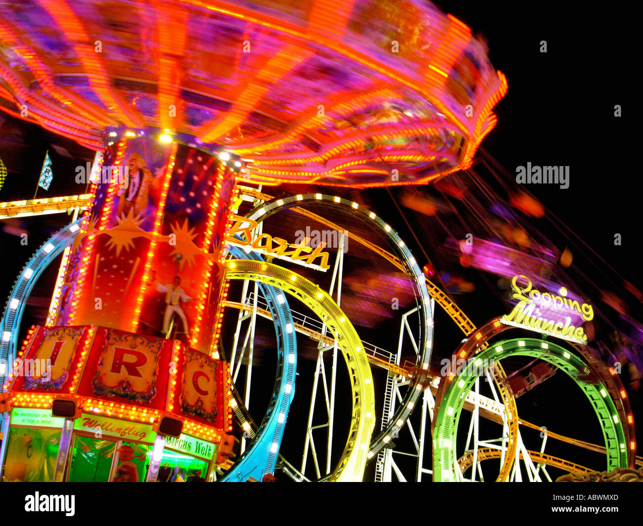 chairoplane Octoberfest munich Kettenkarussell Oktoberfest Muenchen Stock Photo
