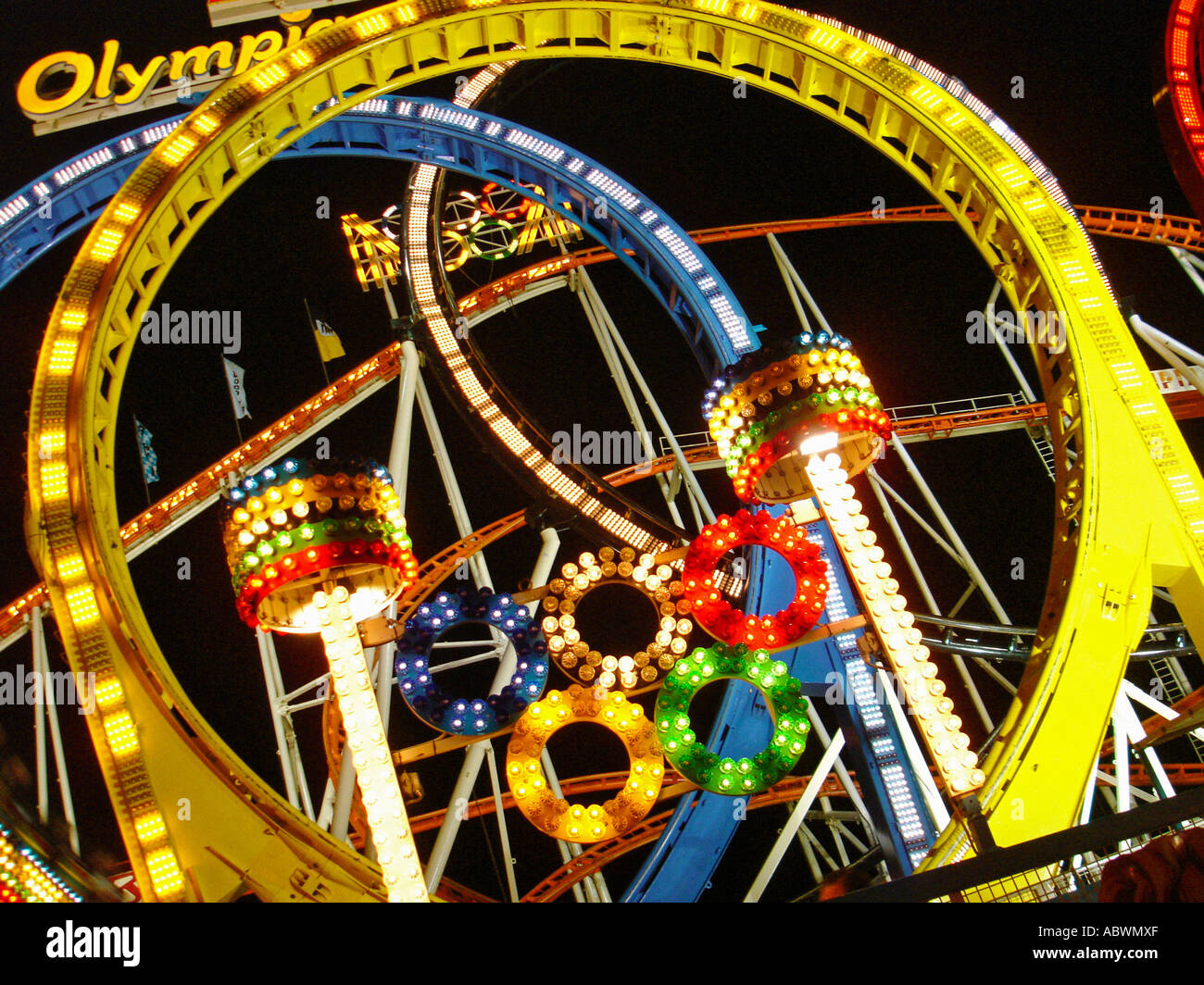 fairground ride Octoberfest munich Fahrgeschäft Oktoberfest Muenchen Stock Photo