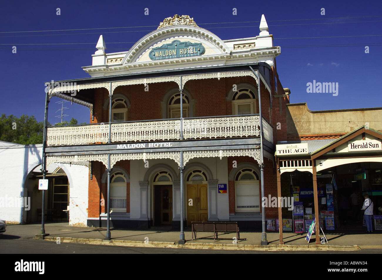 Historic Maldon Hotel Maldon Victoria Australia Stock Photo Alamy