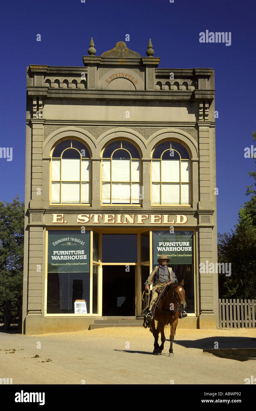 Cowboy on Horse Sovereign Hill Ballarat Victoria Australia Stock Photo