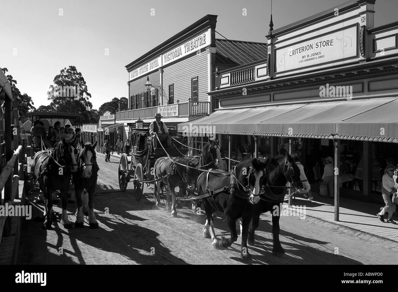 Coach and Horses Sovereign Hill Ballarat Victoria Australia Stock Photo
