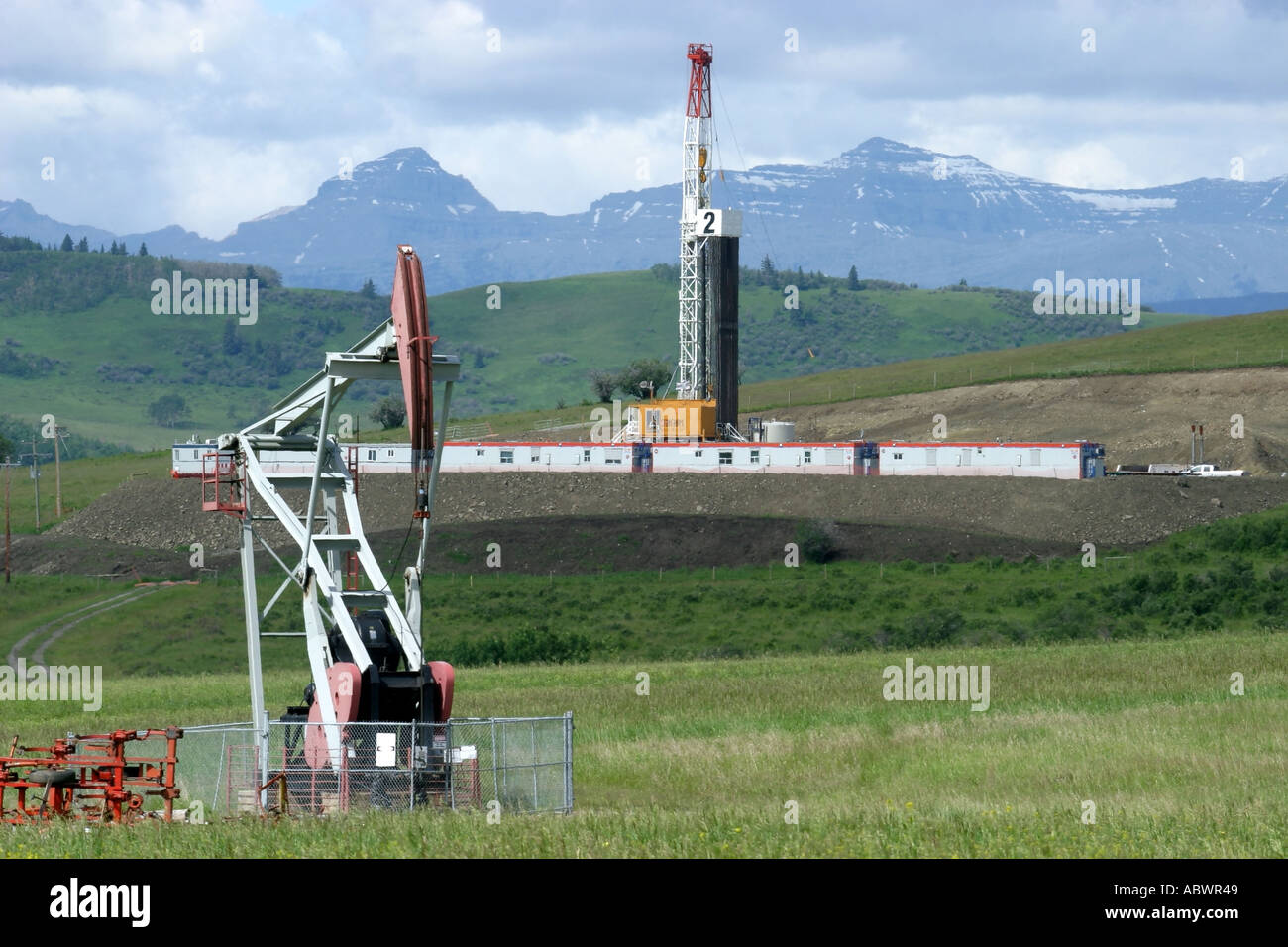 OIL INDUSTRY near the Canadian Rocky Mountains in Alberta Canada Oil ...