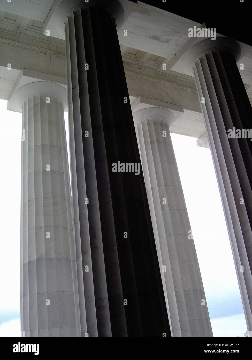 Columns at Lincoln Memorial Washington DC USA Stock Photo