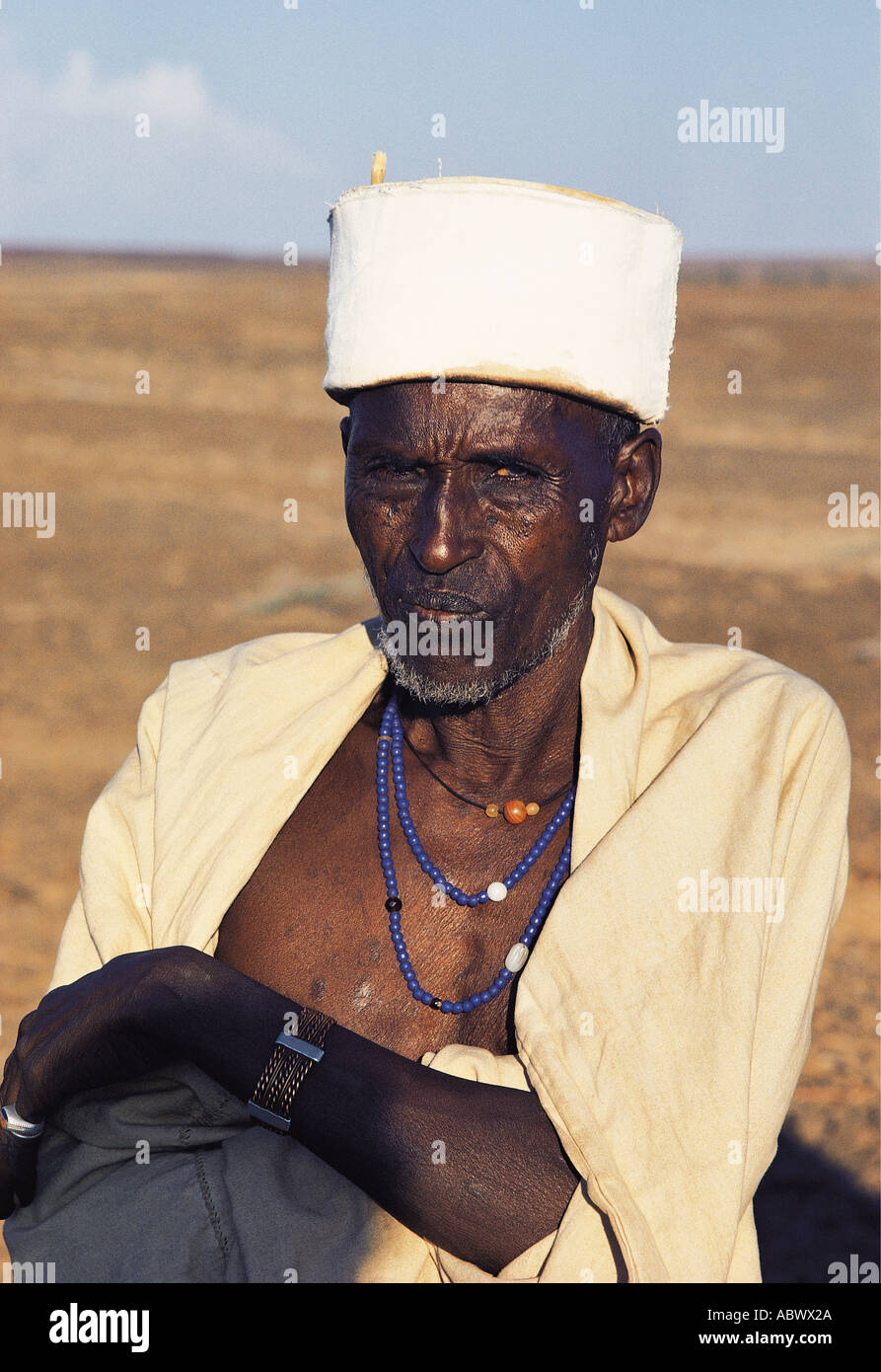 Portrait of Gabbra elder Northern Kenya East Africa Stock Photo