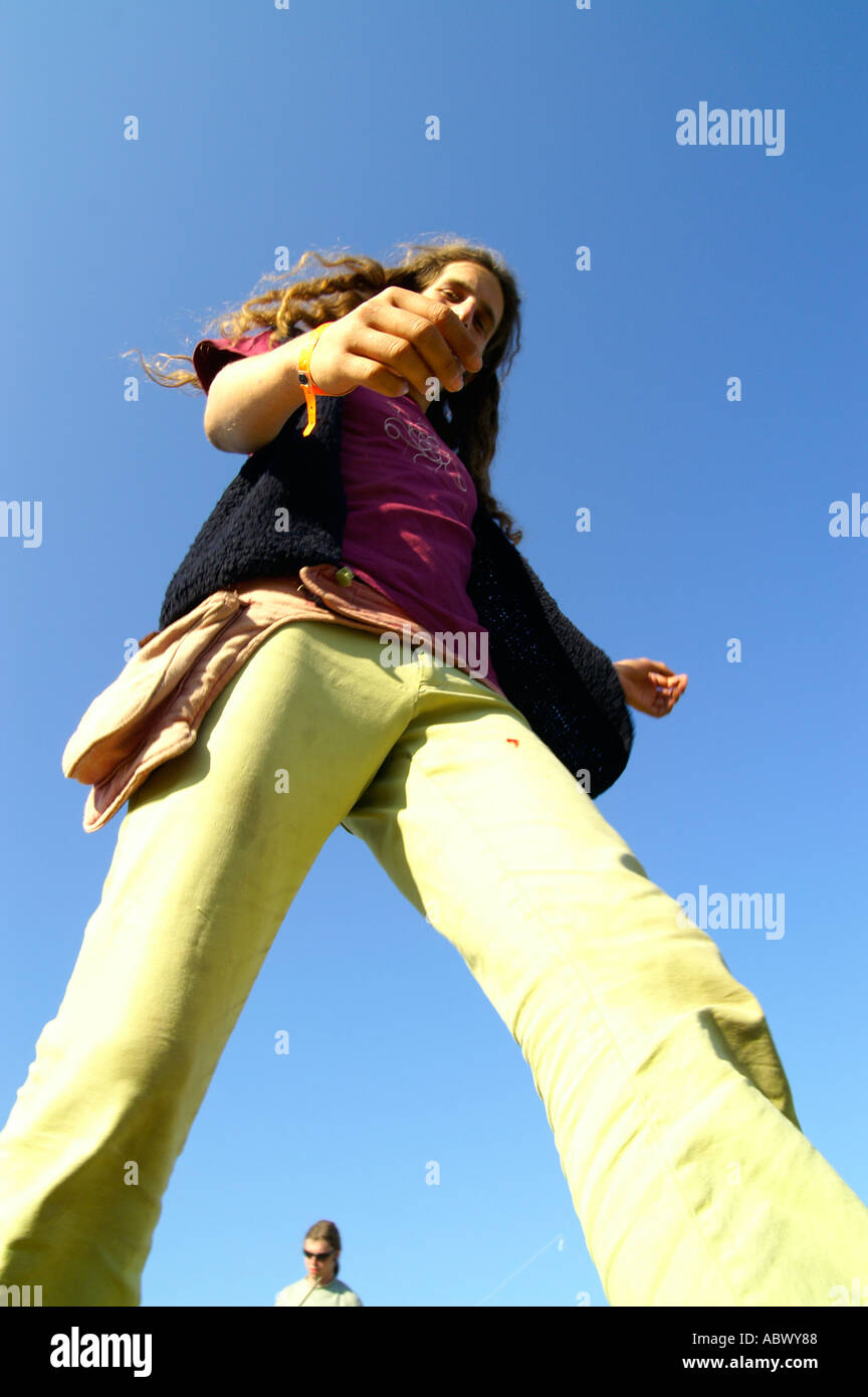 Man Walking at Lipovec HillTop Festival rave party Stock Photo - Alamy