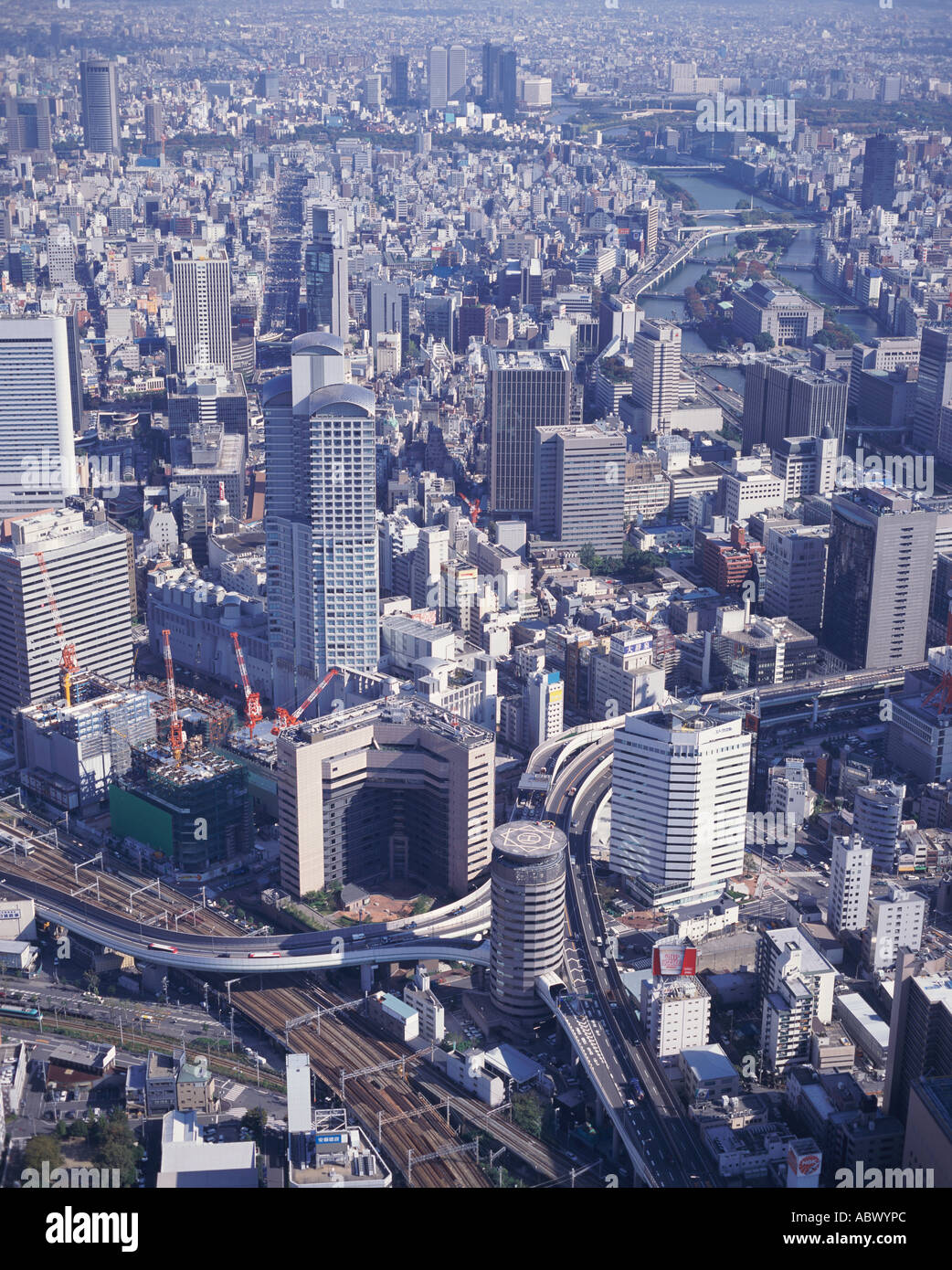 Aerial view of skyscrapers in Osaka Japan Stock Photo - Alamy
