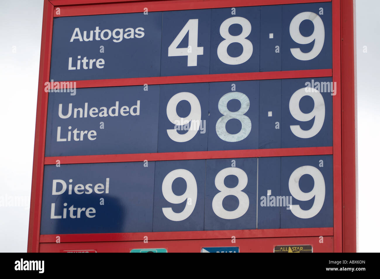 petrol, diesel, auto, gas, prices, £1 per litre, mpg, cost, of, motoring,  inflation, oil, price, pumps, pump, forecourt, retaile Stock Photo - Alamy