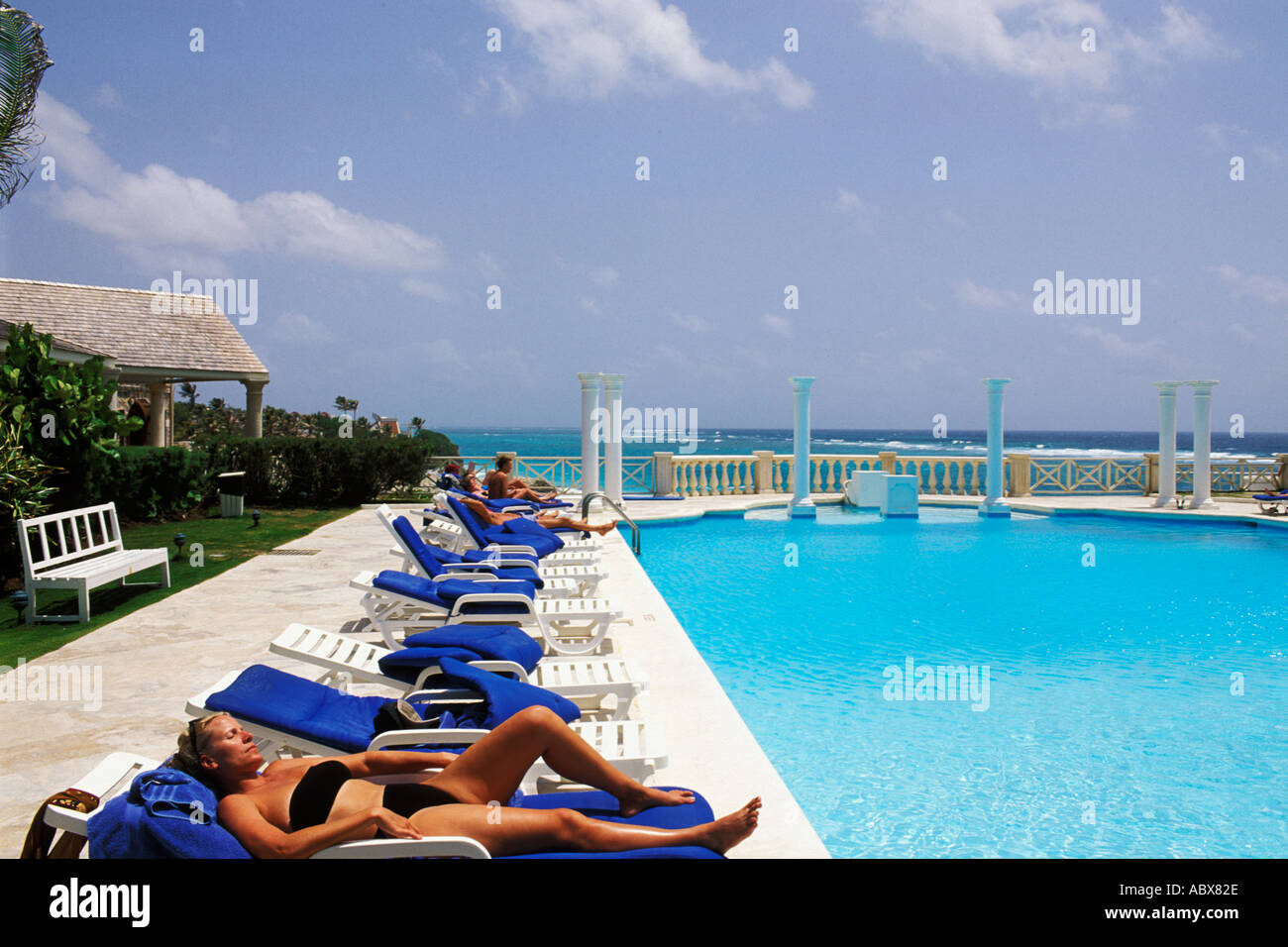 Barbados, St Philip, Crane Hotel, pool Stock Photo Alamy