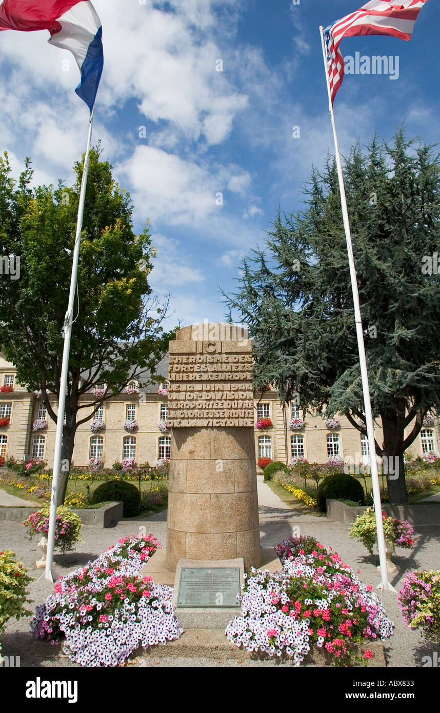 Carentan, Normandy, France - Liberation monument Stock Photo