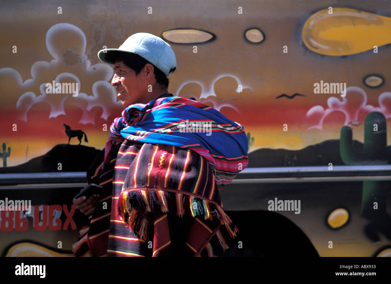 Quechua speaking man from Tarabuco Tarabuco is famous for its Sunday market Bolivia South America Stock Photo