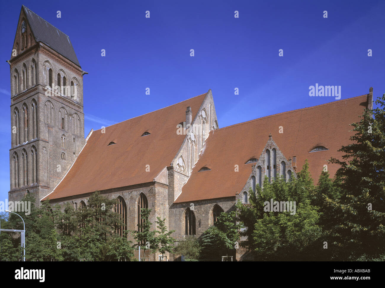 Anklam, Marienkirche, von Süd-Ost Stock Photo