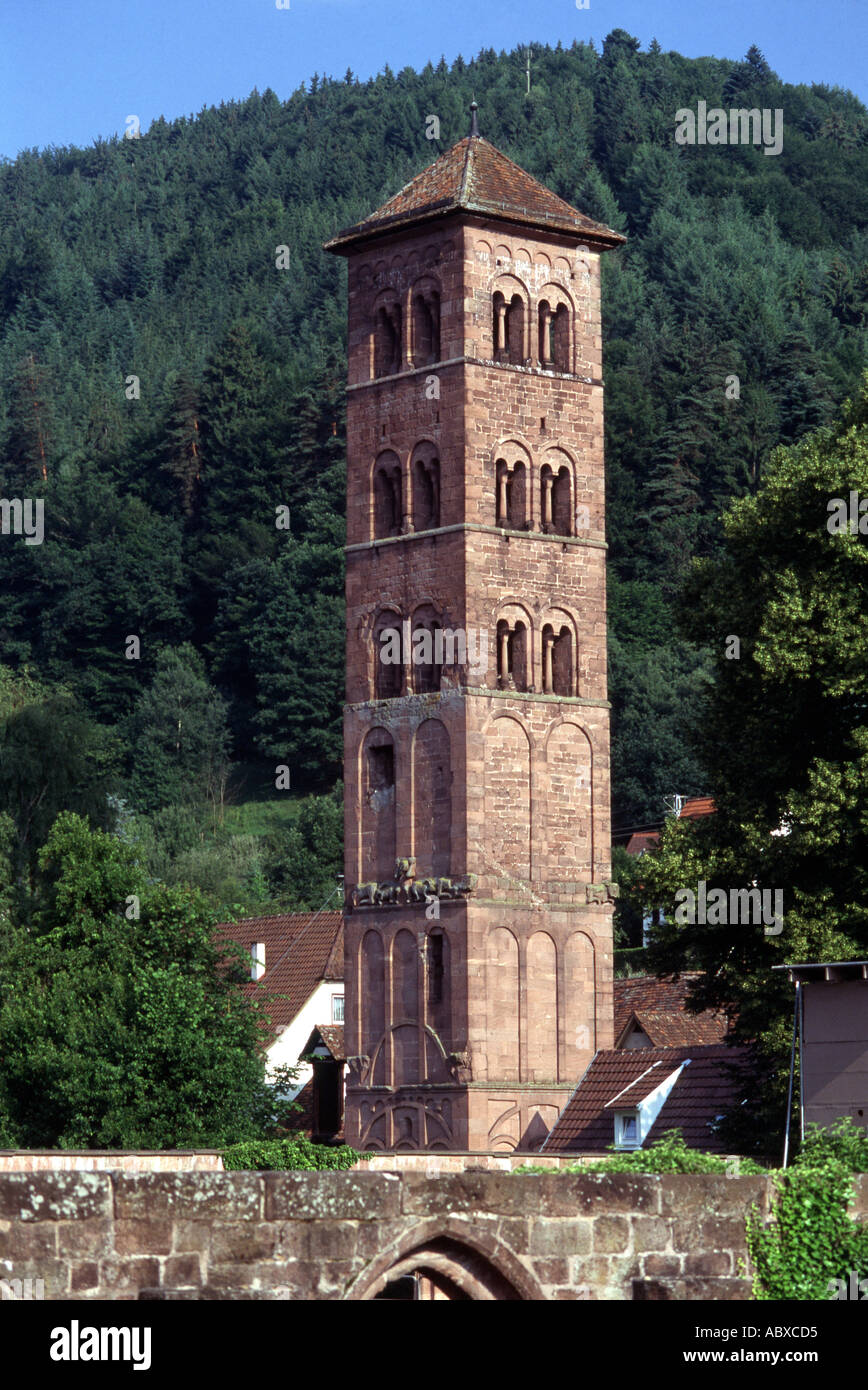 Calw-Hirsau, Eulenturm, nördlicher Turm der einstmaligen Doppelturmfassade, frühes 12. Jahrhundert Stock Photo