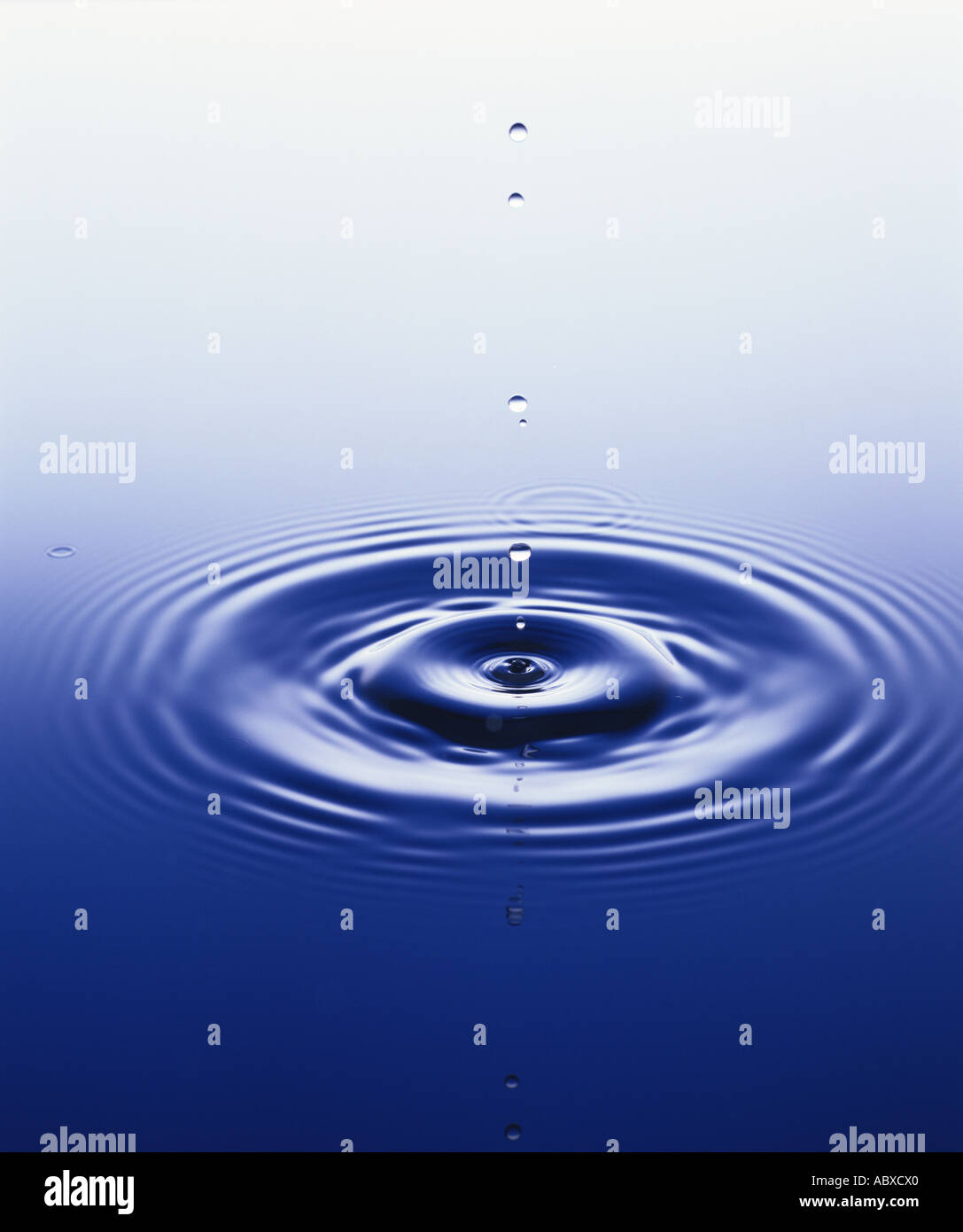 Water droplet falling on surface of water Stock Photo Alamy