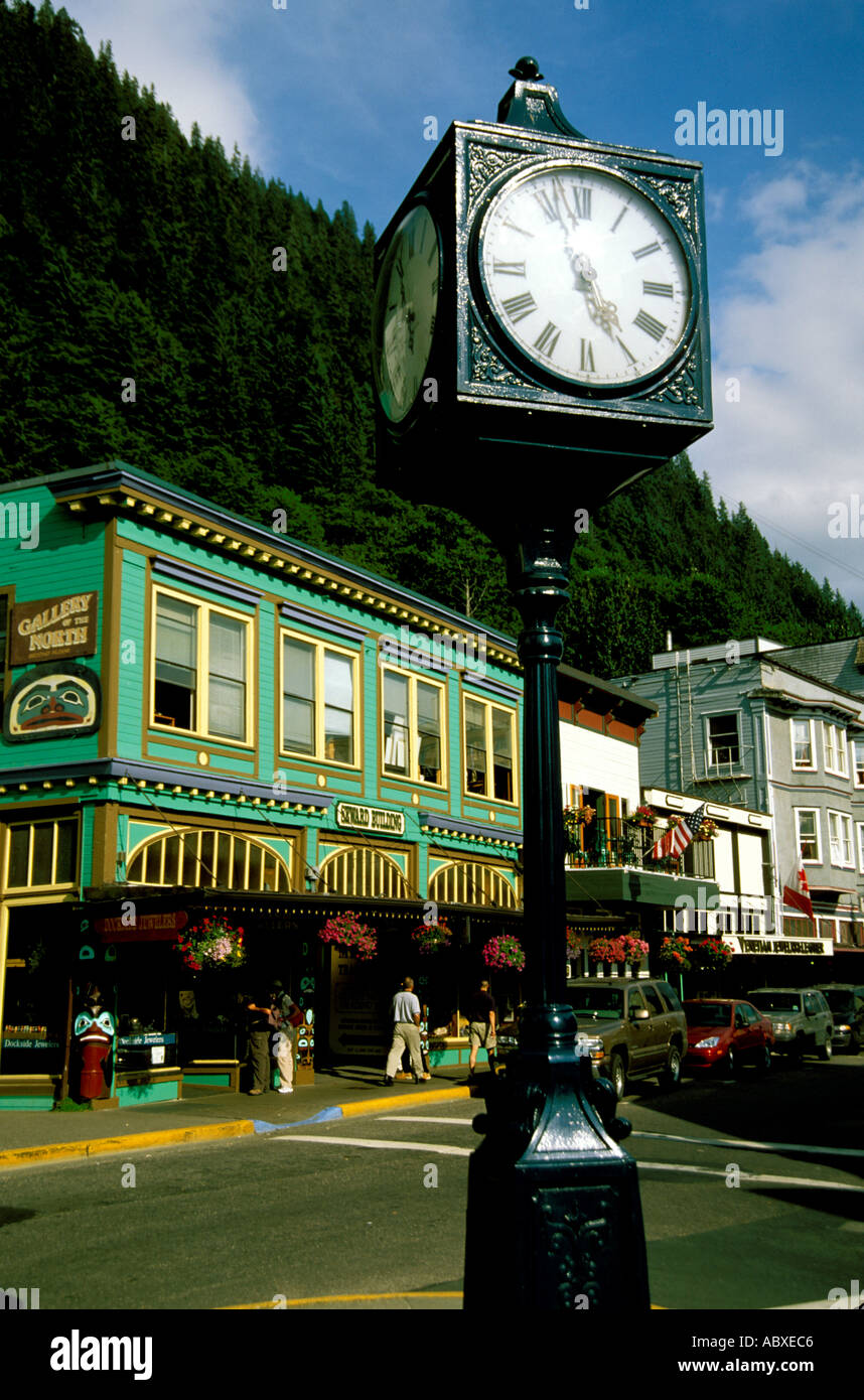 Famous clock Front Frank street Juneau Alaska time hour minute 