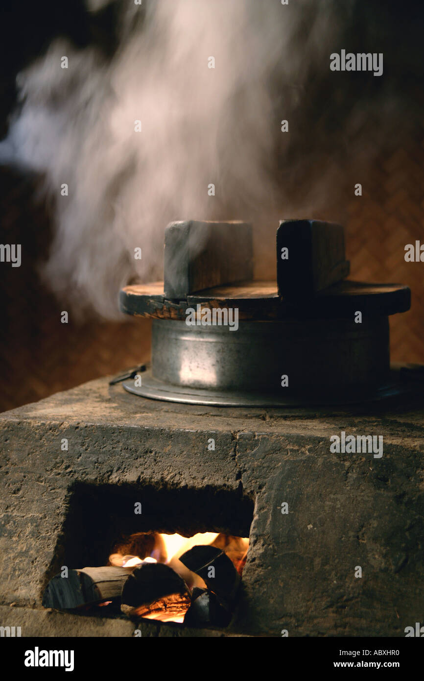 Old Time Rice Old fashioned rice steamer Stock Photo - Alamy