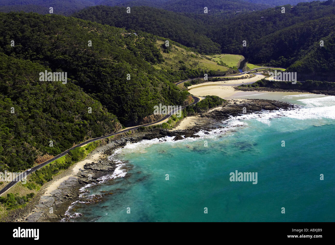Great Ocean Road near Lorne Victoria Australia aerial Stock Photo Alamy