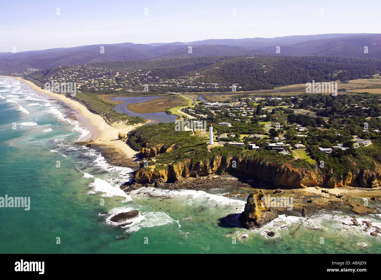 Aireys Inlet and Split Point Lighthouse Great Ocean Road Victoria Stock