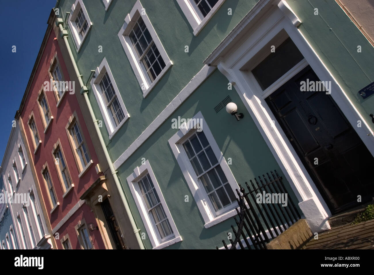 Colourful Buildings on Redcliffe Parade West in Bristol England Stock